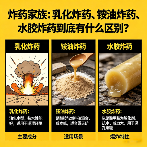 垫江炸药家族：乳化炸药、铵油炸药、水胶炸药到底有什么区别？